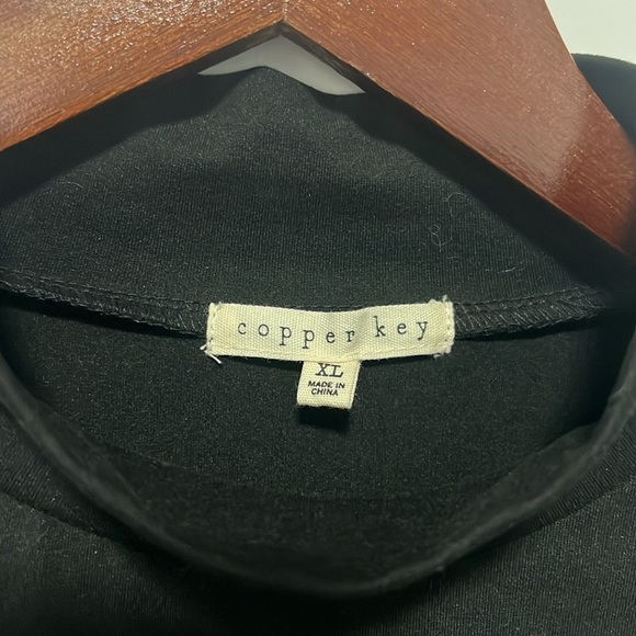 Copper Key Girls Black Mock Neck Long Sleeve Relaxed Fit Pullover Top size XL - Picture 3 of 6